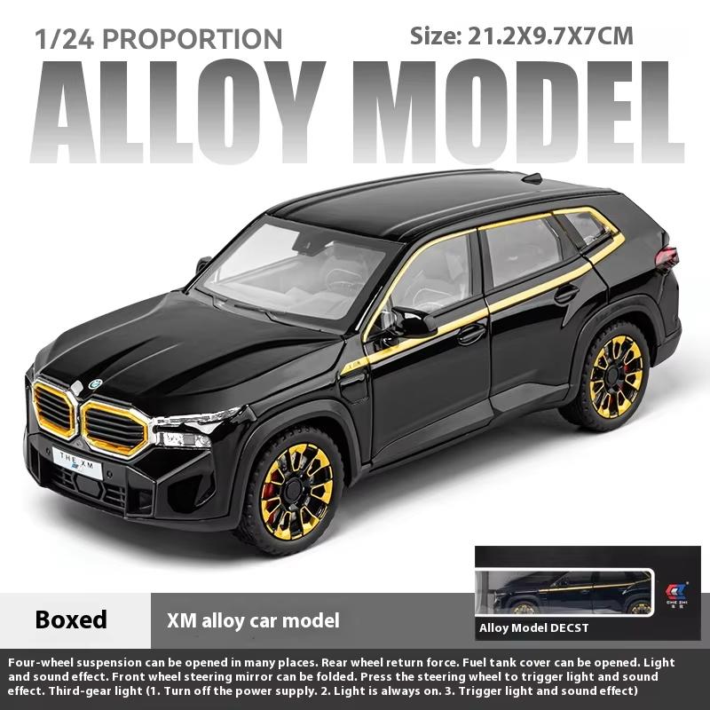 Simulation 1:24 THE-XM Alloy Car Model, Door-opening Car Model Ornaments, With Sound and Lights for Boys Toy Car Birthday Gift