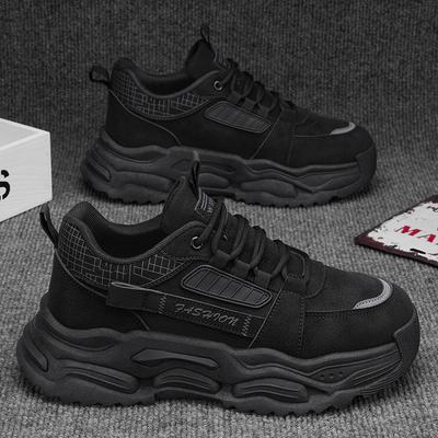 Men's Shoes Autumn New Campus Style Thick-soled Heightening Dad Shoes Men's Wear-resistant Versatile Sports and Leisure Shoes