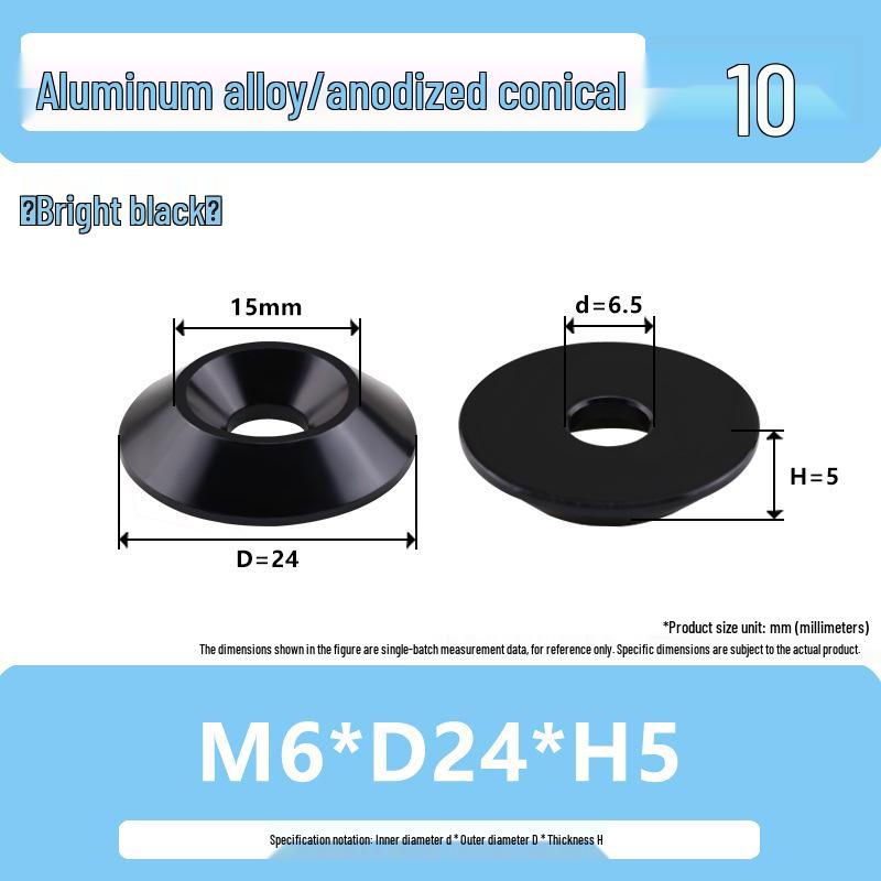 Colored Aluminum Alloy Countersunk Fish Eye Washers - M6/M8/M10