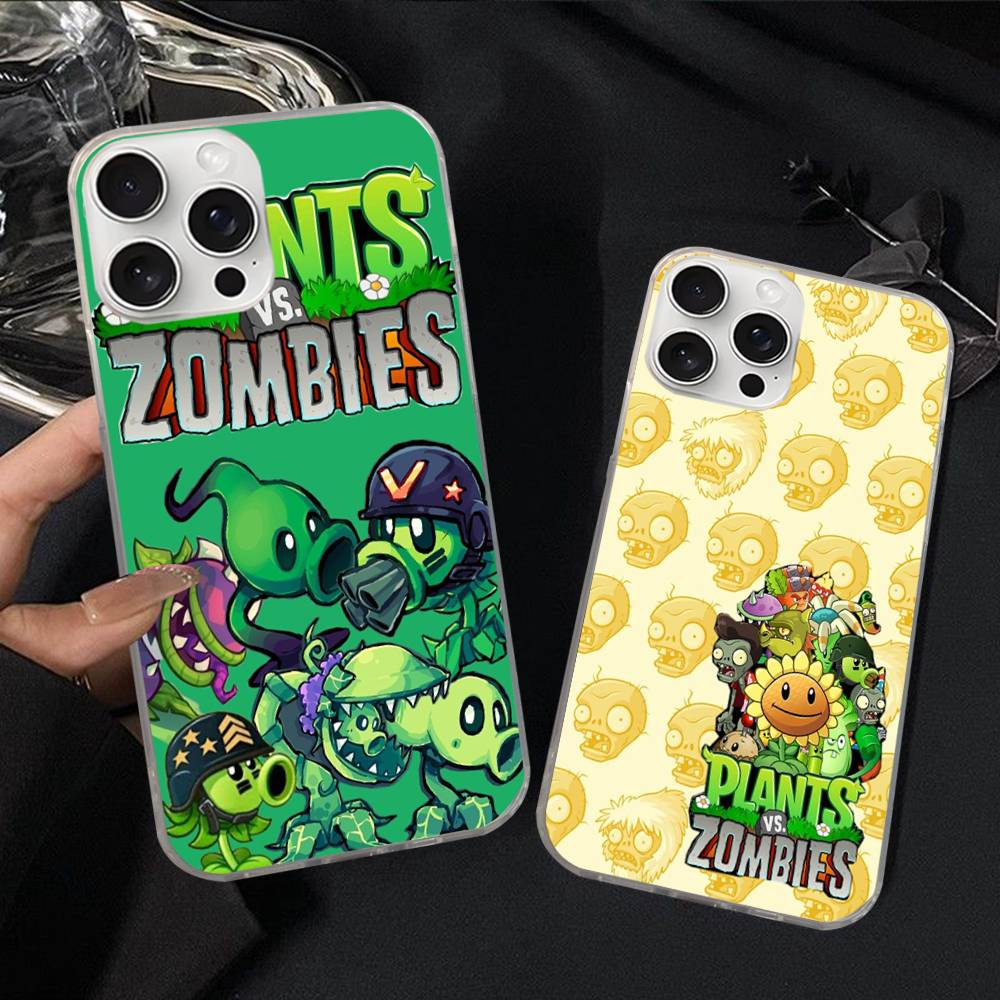 Plants Vs Game Z-Zombies Phone Case For IPhone 11 12 13 14 15 16 17 Plus Pro Max Satin Laser Glossy Cover