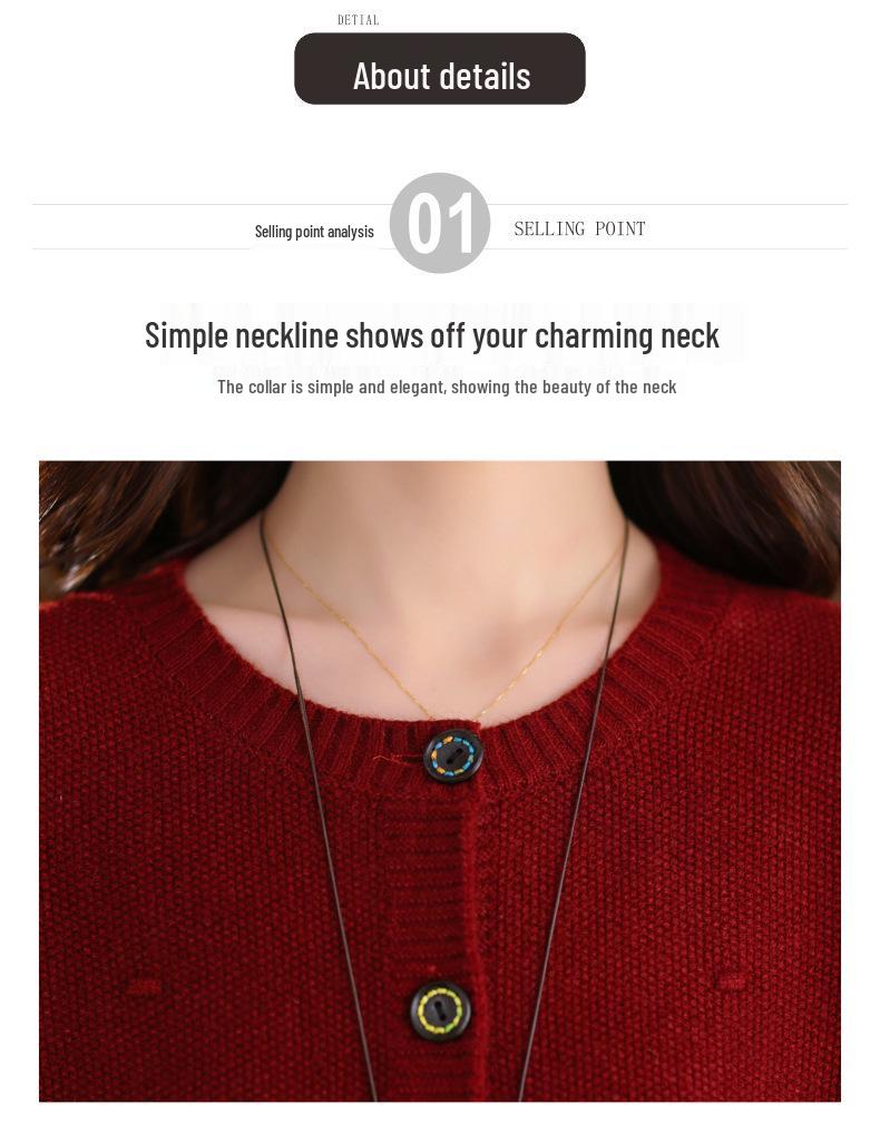 Plus Size Loose Slimming Sweater Coat - 2025 Autumn Fashionable Knitted Cardigan