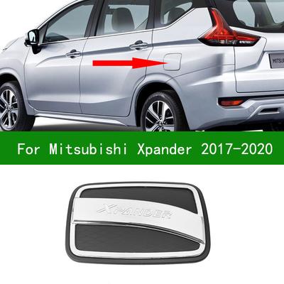 For Mitsubishi Xpander 2017- Accessory Glossy Chrome Silver Black Car Side Petrol Fuel Tank Cap Gas Cap Trim 2018