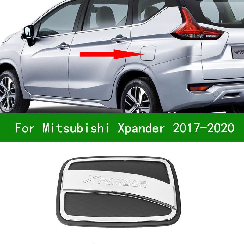 For Mitsubishi Xpander 2017- Accessory Glossy Chrome Silver Black Car Side Petrol Fuel Tank Cap Gas Cap Trim 2018