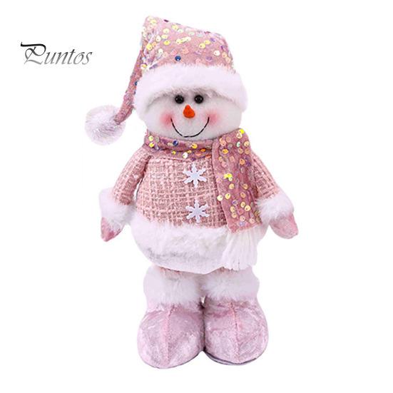 

Рождественская плюшевая кукла, розовая, расшитая блестками, Санта-Клаус, снеговик, лось, мягкая рождественская плюшевая фигурка с телескопическими ногами для домашнего декора B