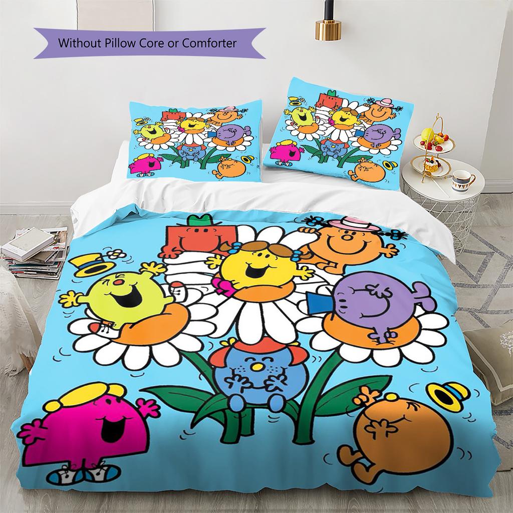 Herr. Herren Little Miss Muster Bettwäsche, Steppbett Set Bettbezug Kissenbezug Haus Geburtstag Geschenk (1 Bettbezug + 2 Kissenbezüge, ohne Füllung)