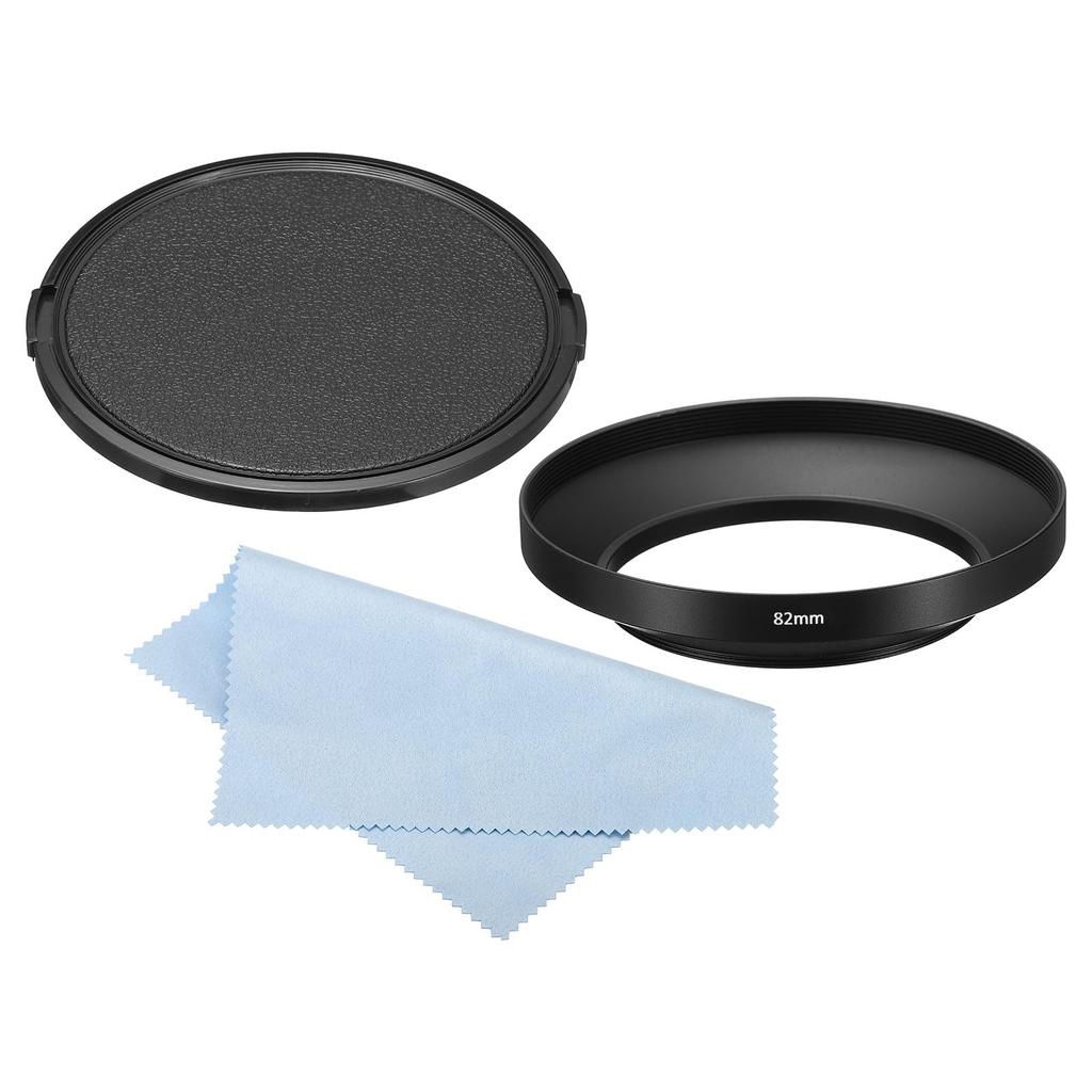PATIKIL 82mm Lens Hood Wide Angle Internal Hood with Cap and Cleaning Cloth for Camera Lens Black Anti-Reflective