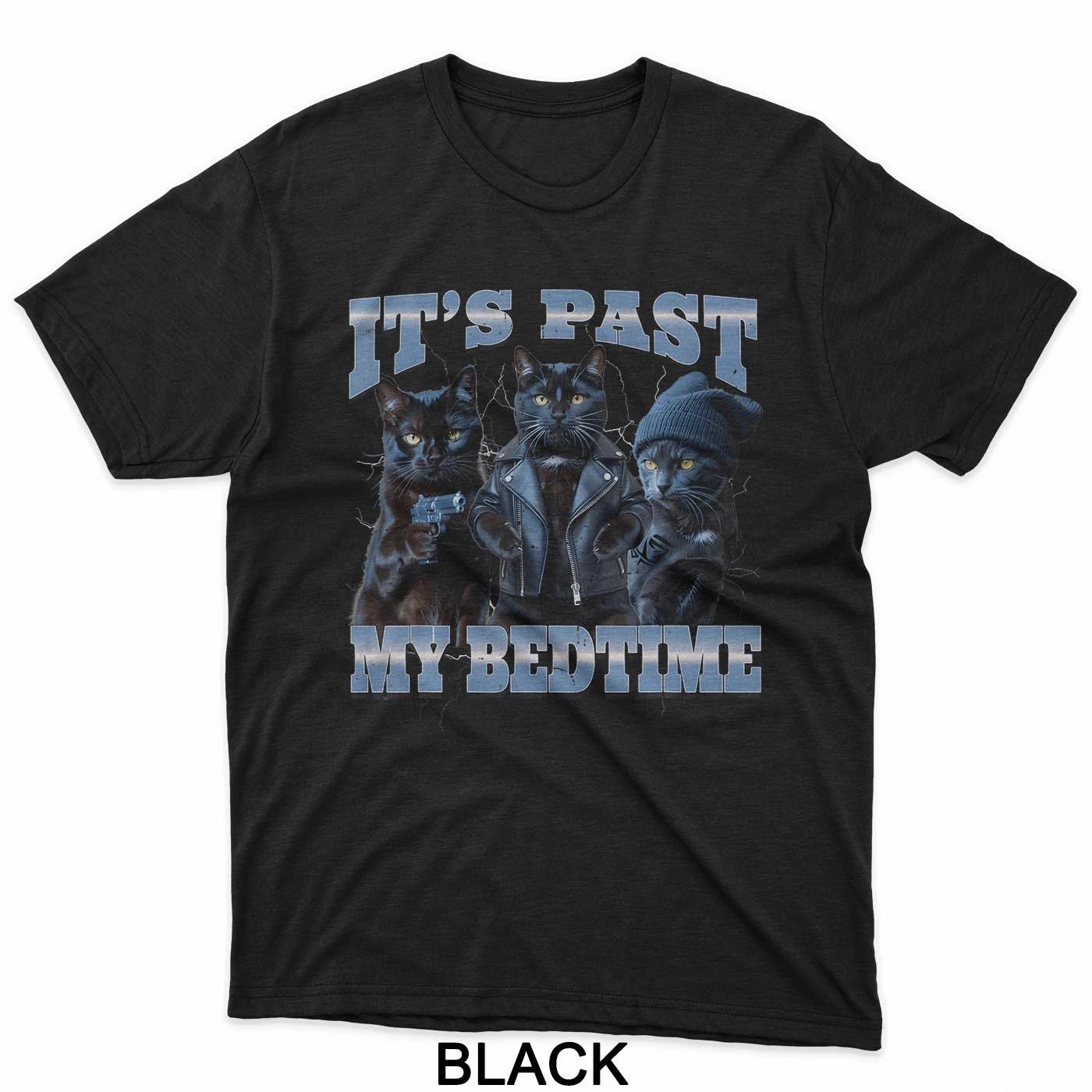 Its Past My Bedtime Gangster Cat Street Meme Bootleg Graphic T-Shirt 2XL