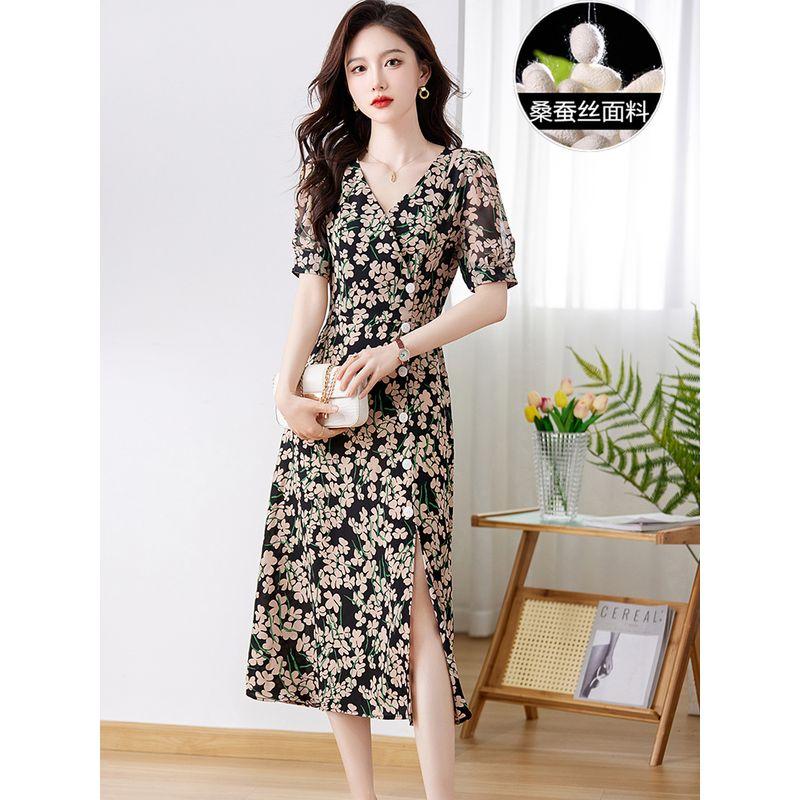 

Женское роскошное шелковое платье большого бренда с V-образным вырезом Khakis 2XL