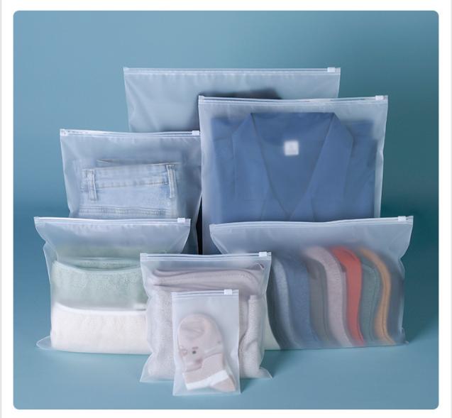 Clothing Storage Bag With Frosted Zipper And Self Sealing Bag