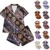 Conjunto de Pijama de Dos Piezas con Estampado de Halloween para Mujer Ropa de Dormir Cómoda