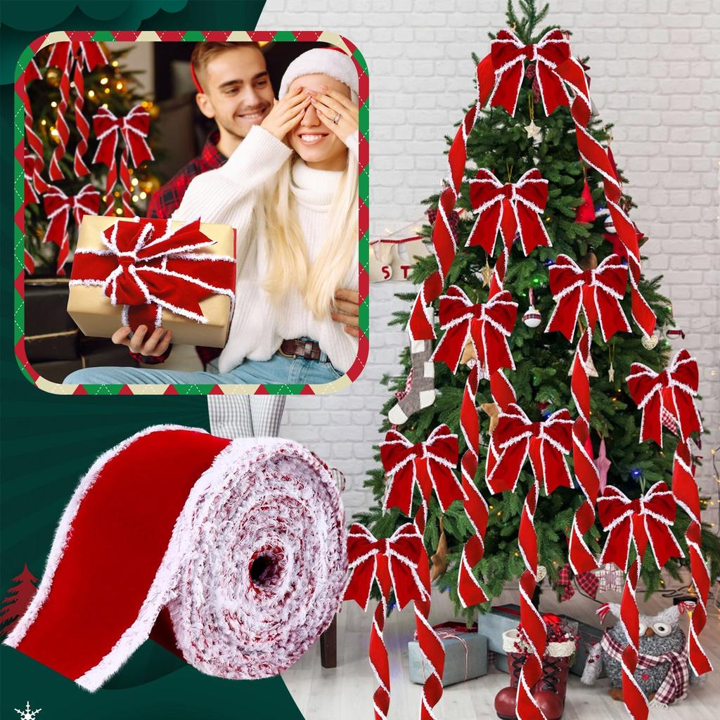 6.3cm Christmas Decoration DIY Ribbon Fabric Craft Velvet Bow Ribbon