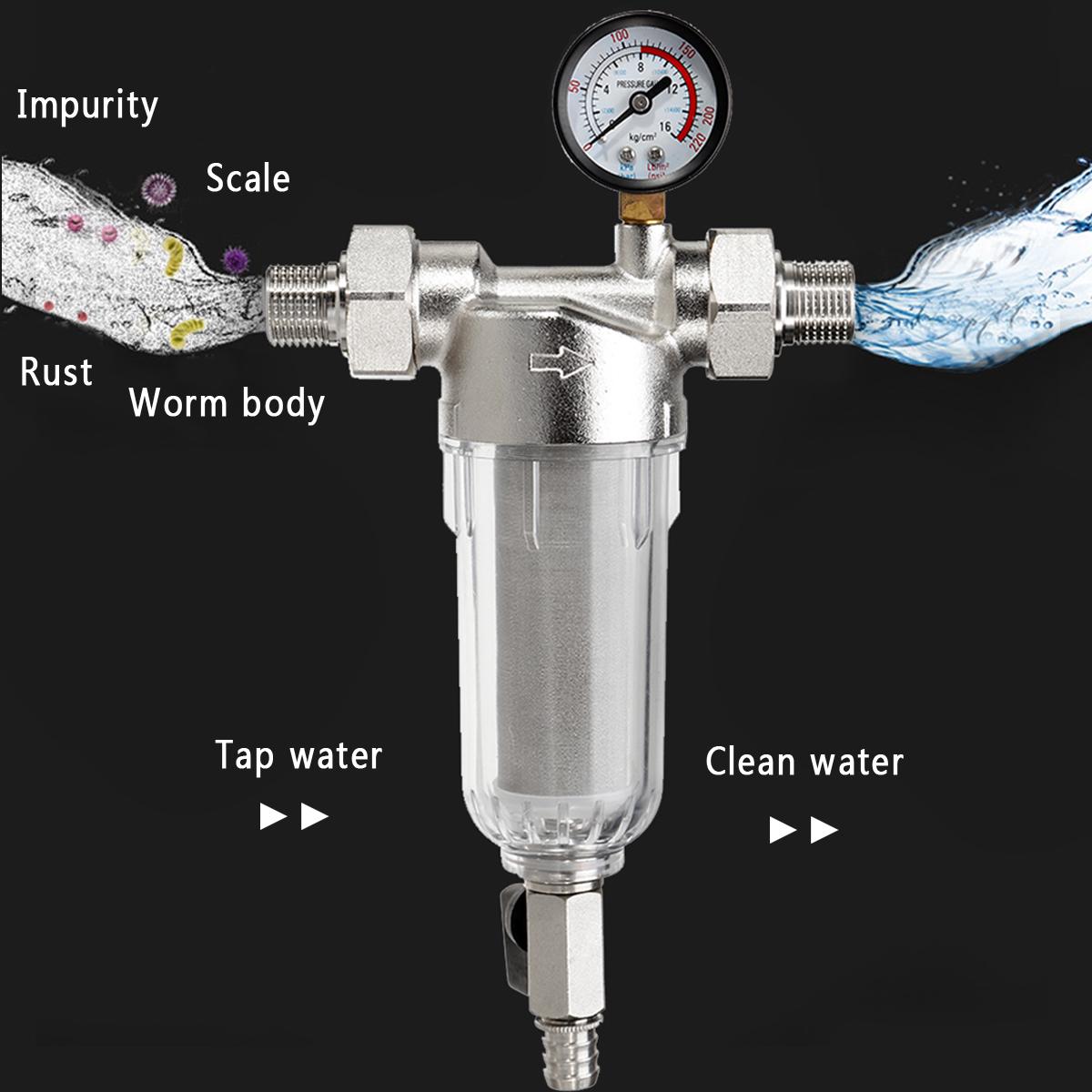

304 нержавеющая сталь ДОМ-Водяные фильтры Передний очиститель Медь Свинец Префильтр Обратная промывка Удаление Ржавчины Загрязняющих веществ Осадка Труба