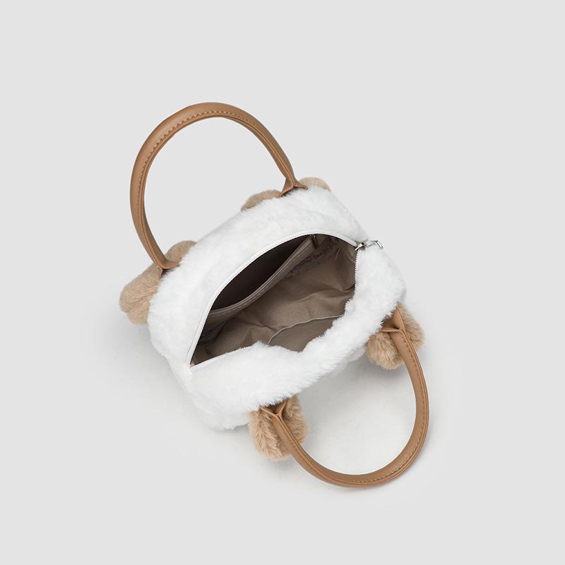Cute Plush Puppy Bag Autumn and Winter Niche Design for Women's Handheld Pain Bag Versatile Fur Bag Women