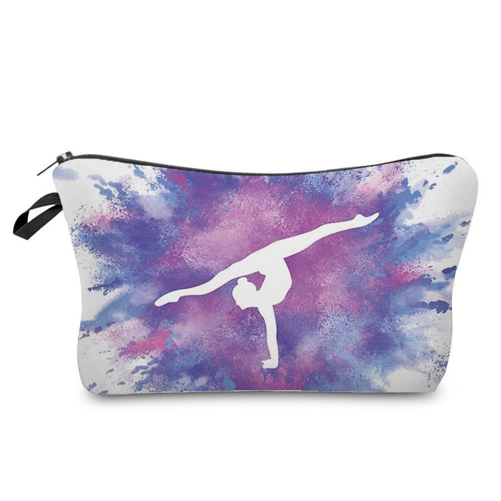 Women Gymnastics Print Cosmetic Bag Toiletries Organize Travel Storage Case KTB