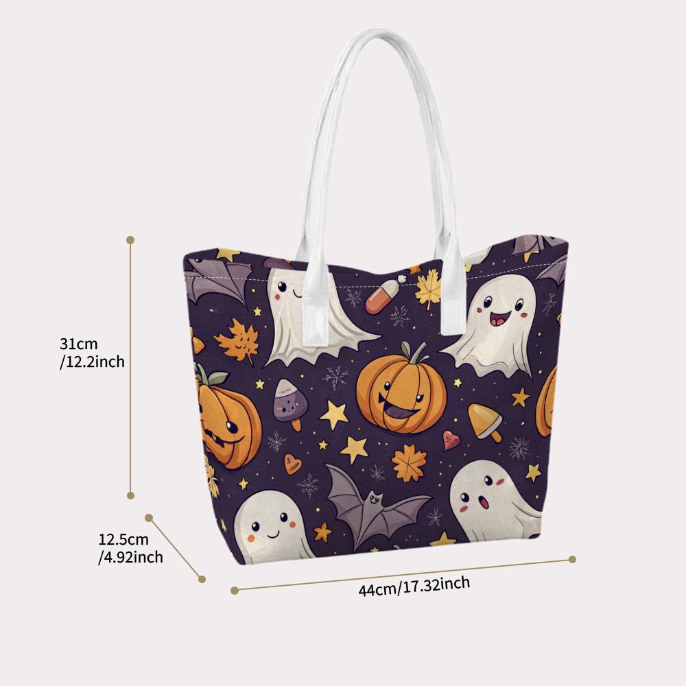 Cute Halloween Ghost Pumpkin Tote Bag Fashion Daily Casual Shopping Handbag for Women