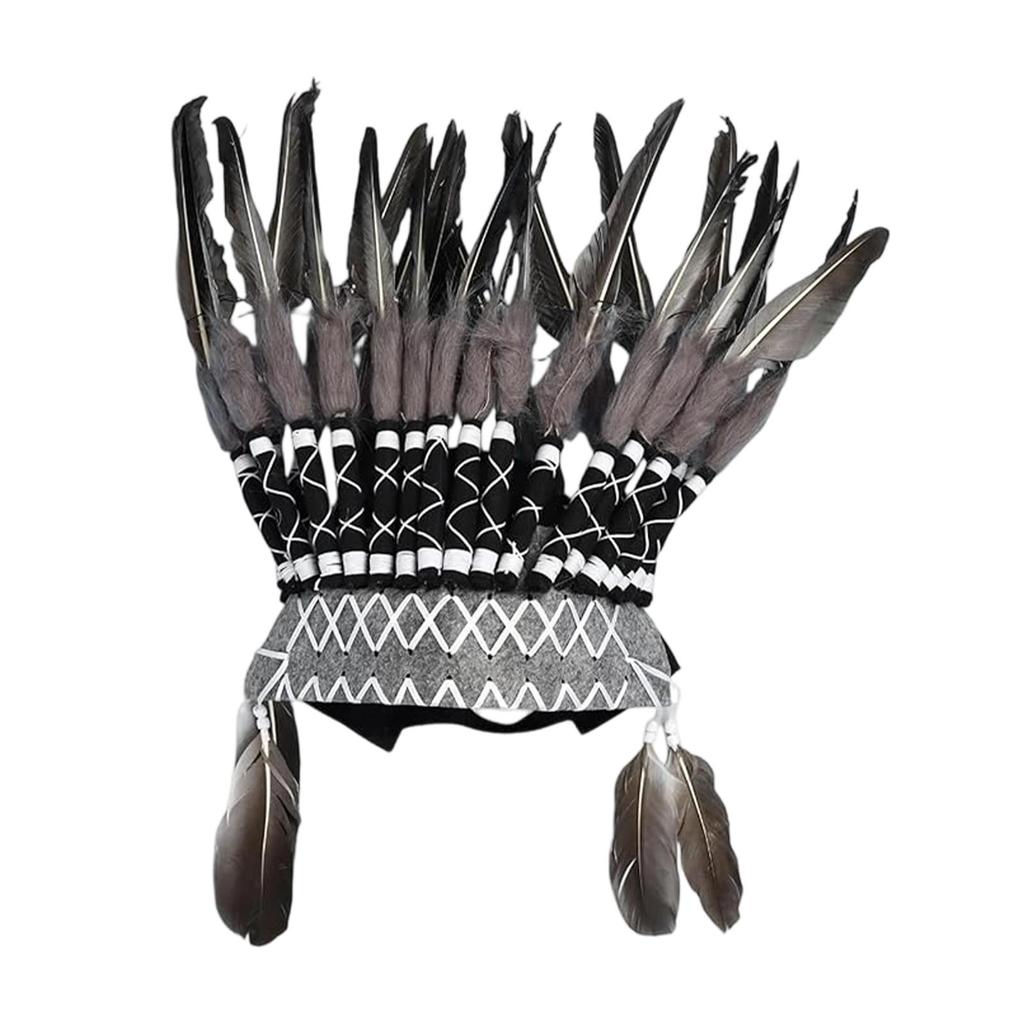 Chief Indian Hat Feather Headdress Headwear for Party Stage Masquerade Carnival