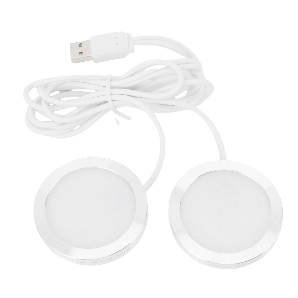 Dual Heads Round LED Spotlight Indoor Mini Ultra Slim 5V USB Under Counter Light Jewelry Display
