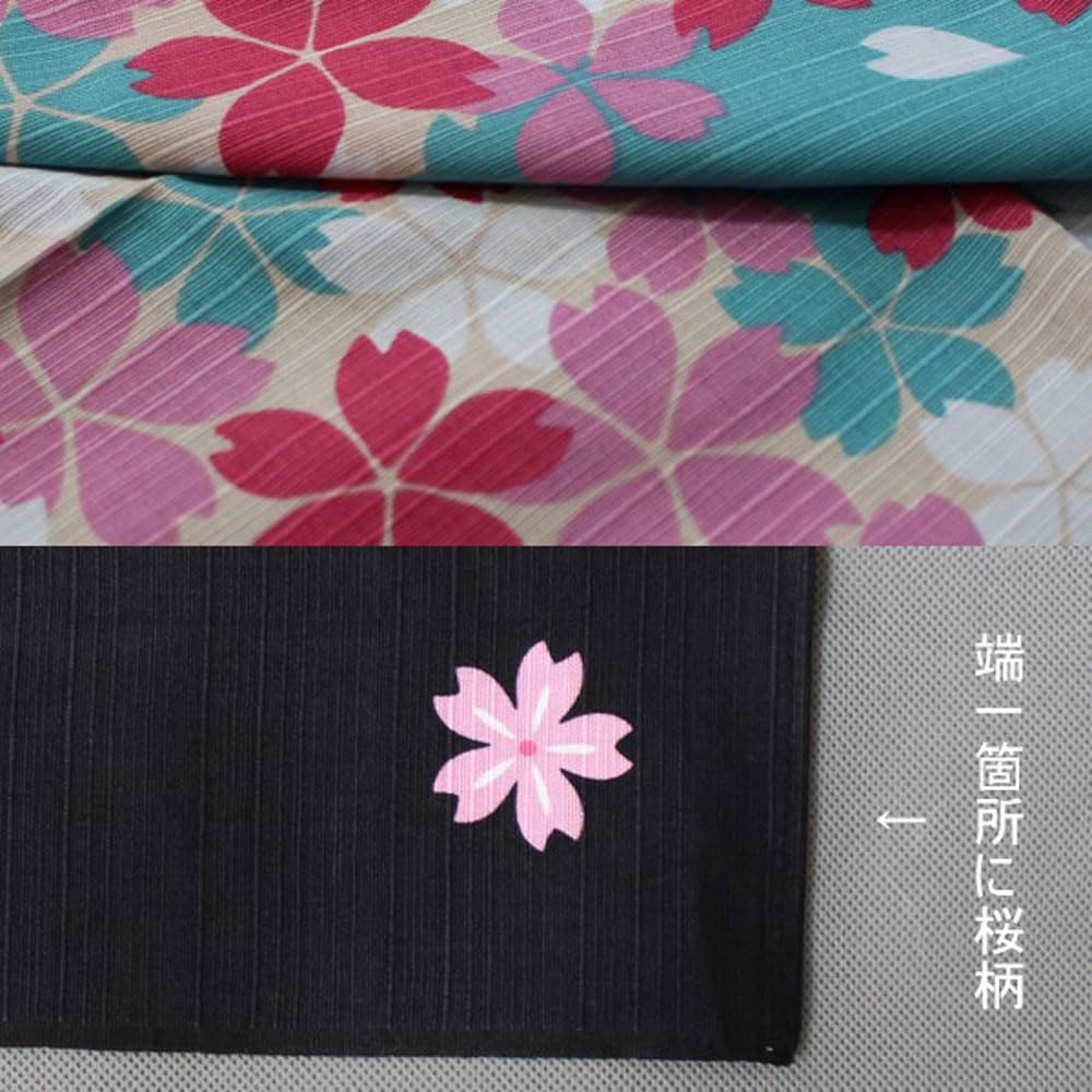 Maeda Senko Flower Cloth Cherry Blossom Black In 105cm X Cotton [cca123] Furoshiki, Three-Width, Pattern, (Made Japan), 105cm, 100% [Kimono Weather]