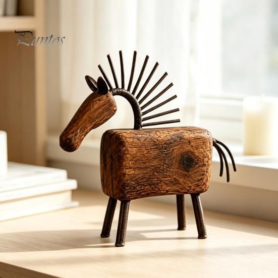 Rustic Horse Decoration Artistic Abstract Figurine, Statue for Desk Desktop Animal Sculpture Decoration, Farmhouse Shape Home Office