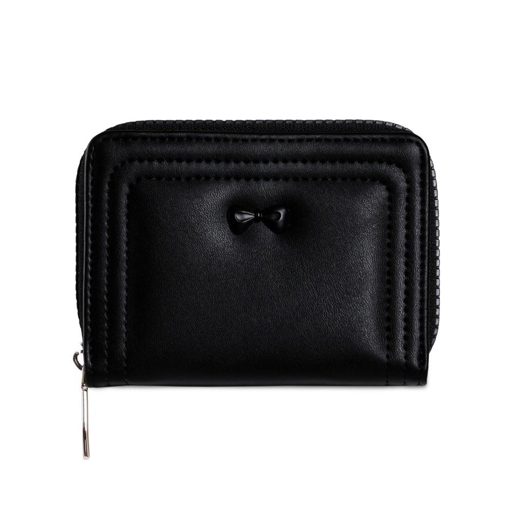 

Fashion Cute Bow Women s Wallet Short Zipper Student Card Holder Key ID Bank Storage Bags Gifts чёрный