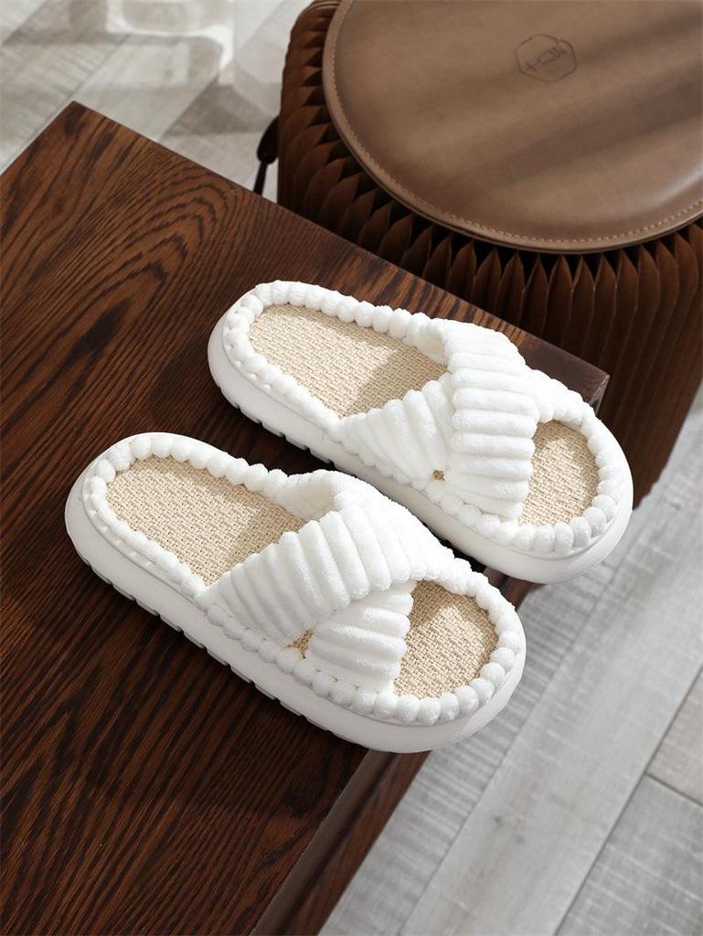 2023 Women's Suede & Furry Flat-Bottom Casual Slippers