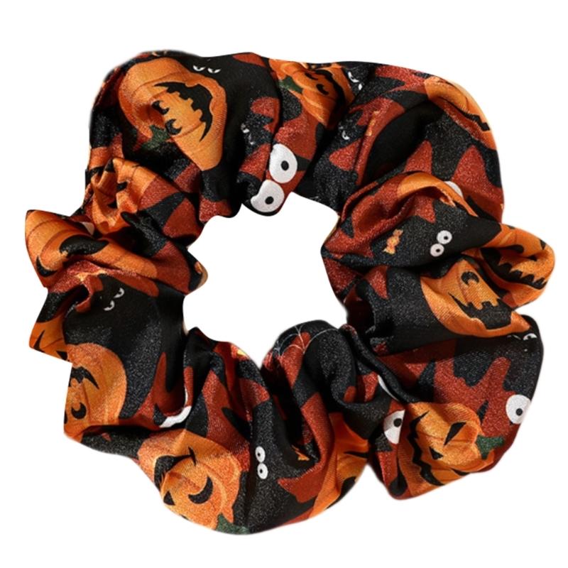 Halloween Scrunchies Pumpkin Hair Scrunchies Hair Ties Soft Elastic Hair Bands Hair Scrunchy Ties Hair Accessories