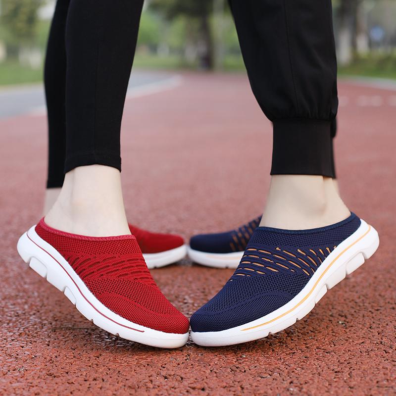 35-48 Męskie kapcie wewnętrzne Męskie półkapcie Letnie siatkowe metry-oddychające męskie czarne buty Mueller