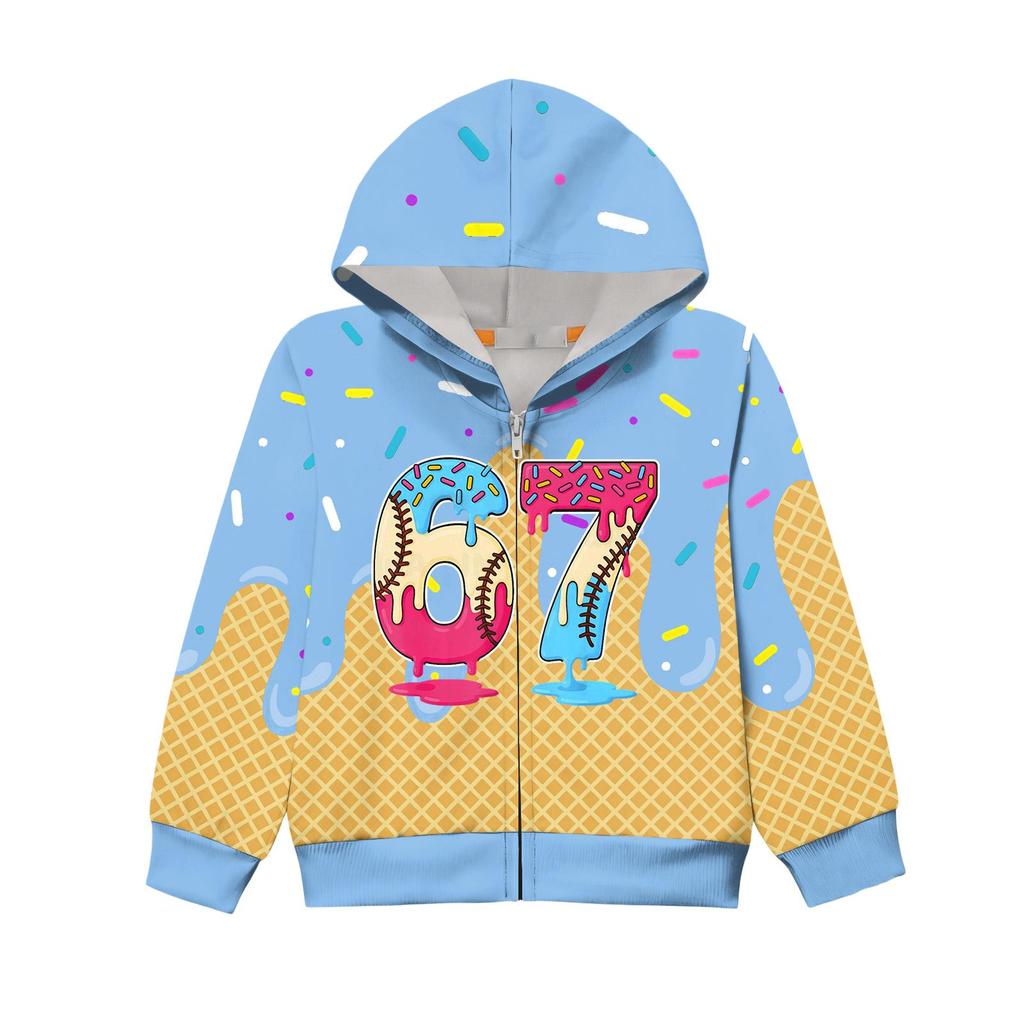 Kinder Langarm Locker Bedruckte Reißverschlussjacke