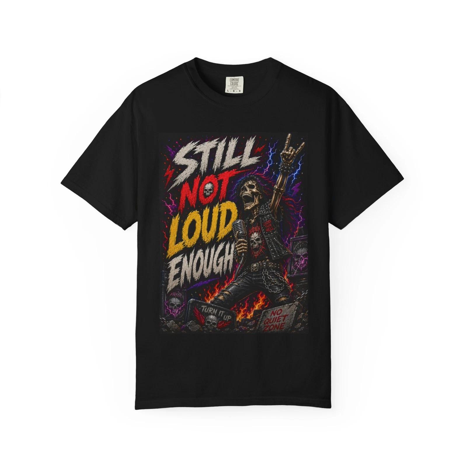Still Not Loud Enough Skull Guitarist T-shirt | Heavy Metal Rock XXXXL