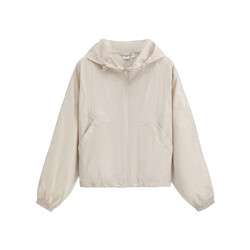 GAP Women s Logo Embroidered Loose Fit Hooded Sun Protection Jacket 170/92A