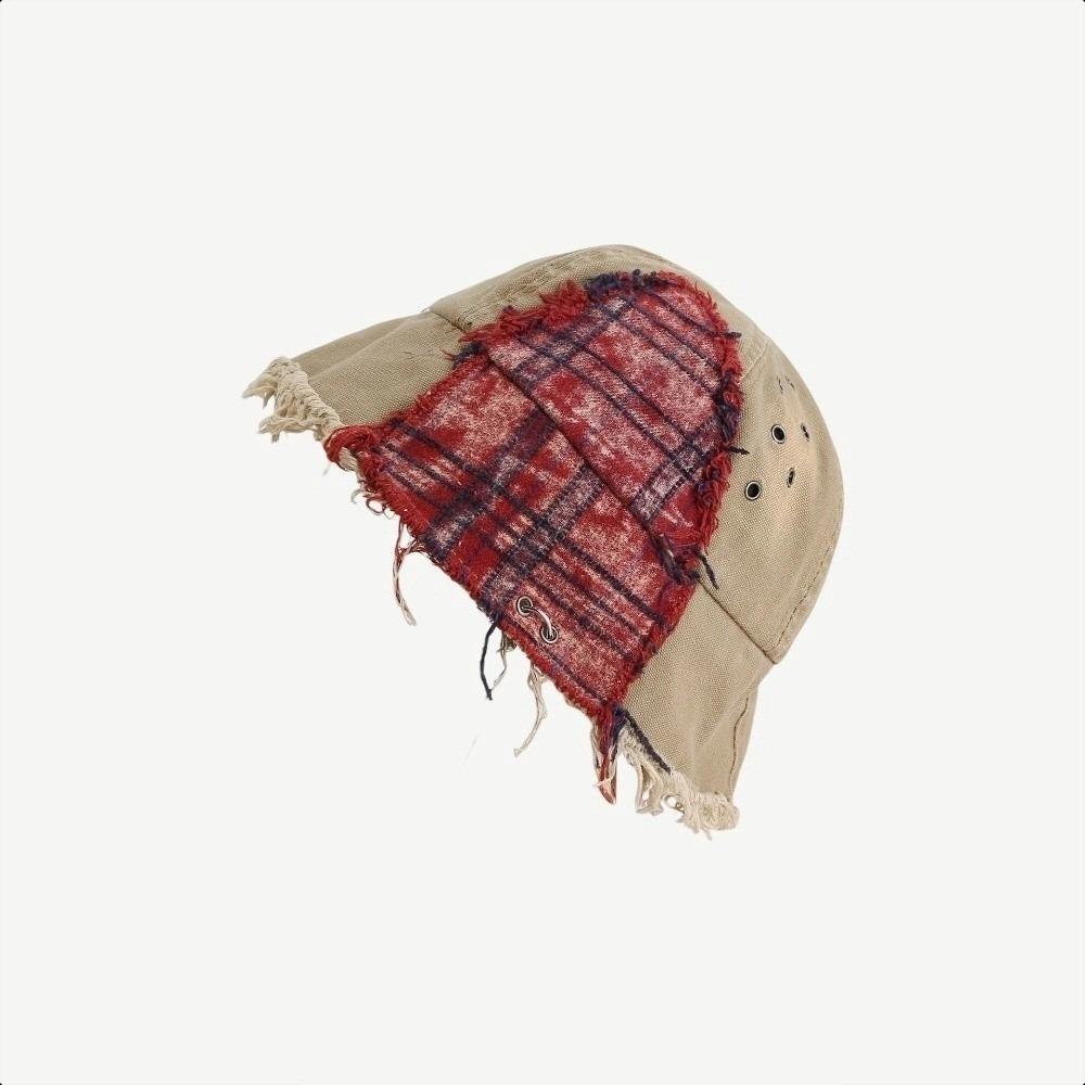 

Плед Панама в Стиле Нищего с Заплатками Защита от Солнца Шапка-Ведро Ретро Шляпа Рыбака Мужская/Женская Style 3