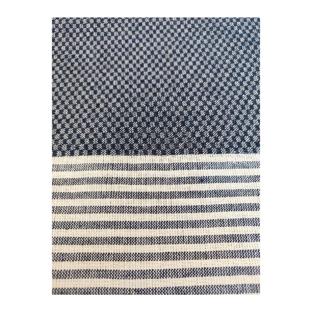 Peshtemal, 100% Cotton, Checkered Pattern Navy Blue, Beach Towel, Bath Towel
