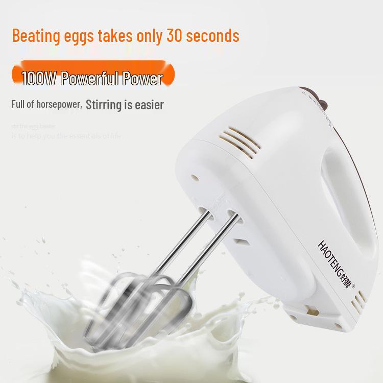 Compact Handheld Electric Blender & Egg Beater for Whipping, Baking, and Kneading Dough.