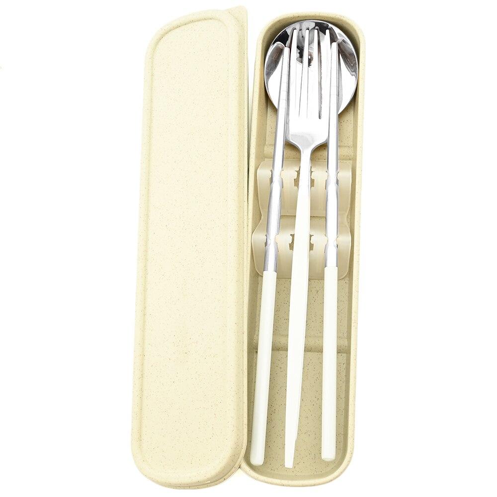 Western Dinnerware Set Travel Camping Cutlery Set Fork Spoon Chopsticks Tableware With Portable Box Stainless Steel Flatware Set