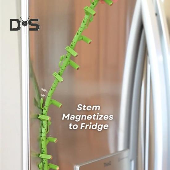 1/2/3/4Pcs Morning Glory Refrigerator Magnet with Articulating Stems Vine Flower Plants Fridge Magnet Home Office Kitchen Locker Decoration