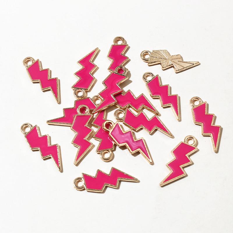 

20Pcs/lot 7*20mm 10 Colors Mix New Alloy Metal Drop Oil Lightning Charms Nature Pendant For DIY Bracelet Necklace Jewelry Making розы красного