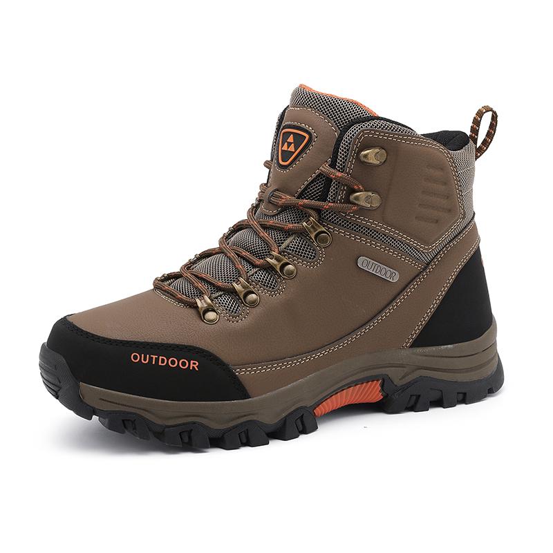 Outdoor Hiking Shoes Men Anti-slip Lace-up Thick-soled Comfortable High-top Boots Men Wear-resistant Breathable Casual Shoes Men