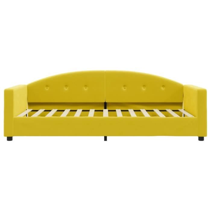 VidaXL Lit de repos jaune 90x200 cm velours 354141