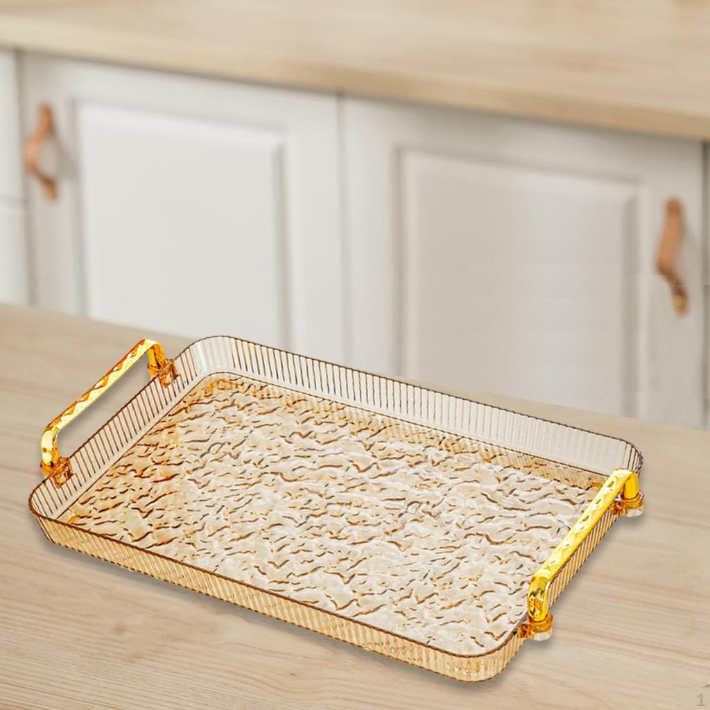 Bathroom Tray,Dessert Plate with Handle,Rectangular Serving Tray,Hotel Dinner Breakfast