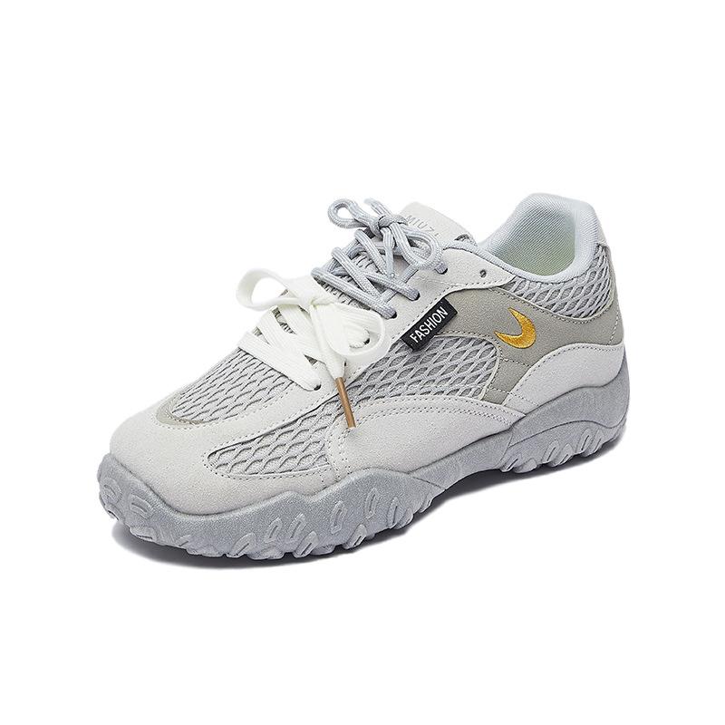 Retro Niche Popular Sports and Leisure Shoes Flat-soled Lace-up Versatile German Training Shoes Mesh Breathable and Light Forrest Gump Shoes Women