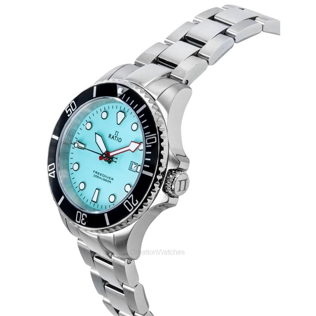 RATIO FreeDiver Sapphire Stainless Steel Ice Blue Dial Quartz RTFL807 200M Women's Watch