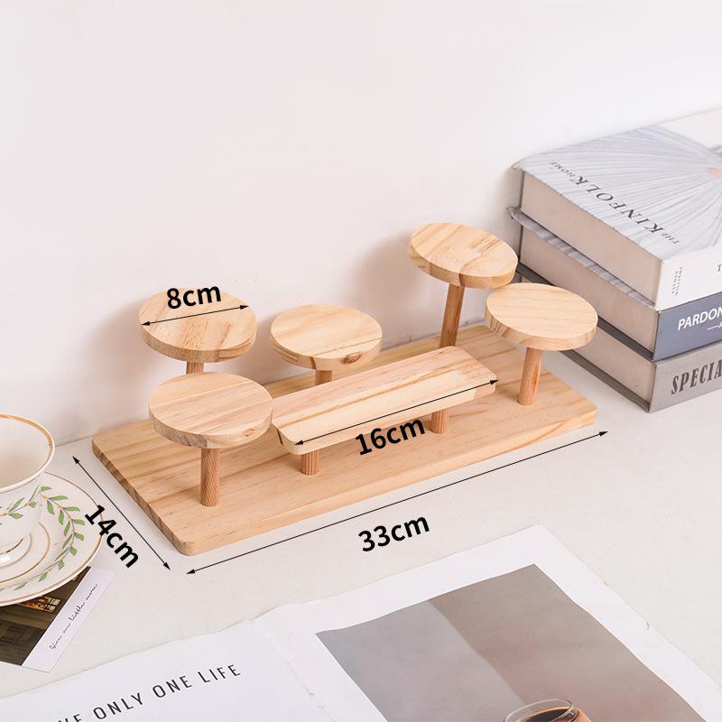 Solid Wood Creative Display Stand for Jewelry, Figurines, Snacks, and Succulents