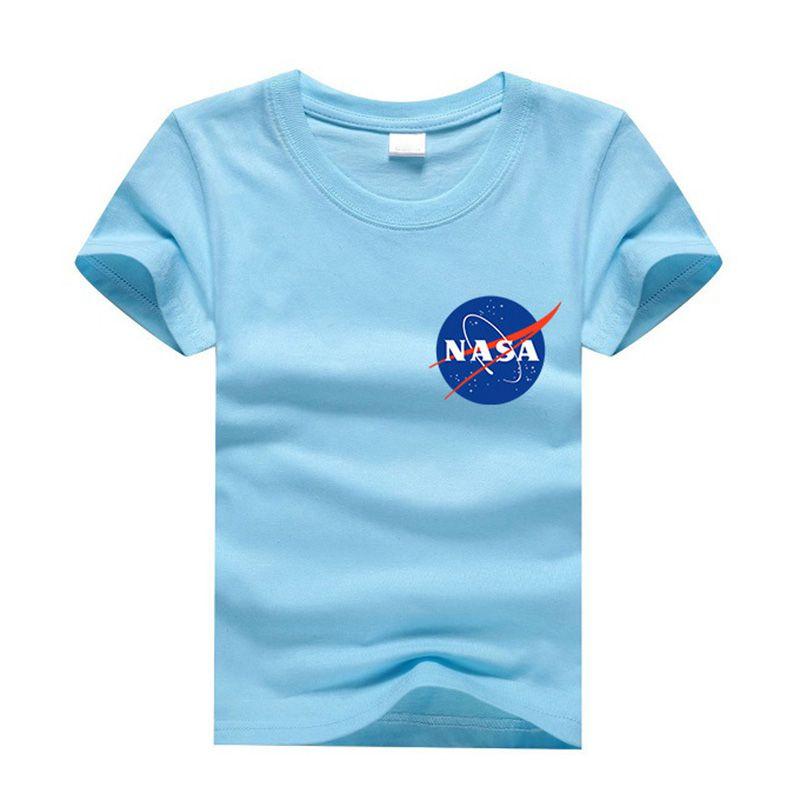 Prémiové kvalitní tričko NASA vesmírný astronaut pro chlapce a dívky dětské s kulatým výstřihem a krátkým rukávem