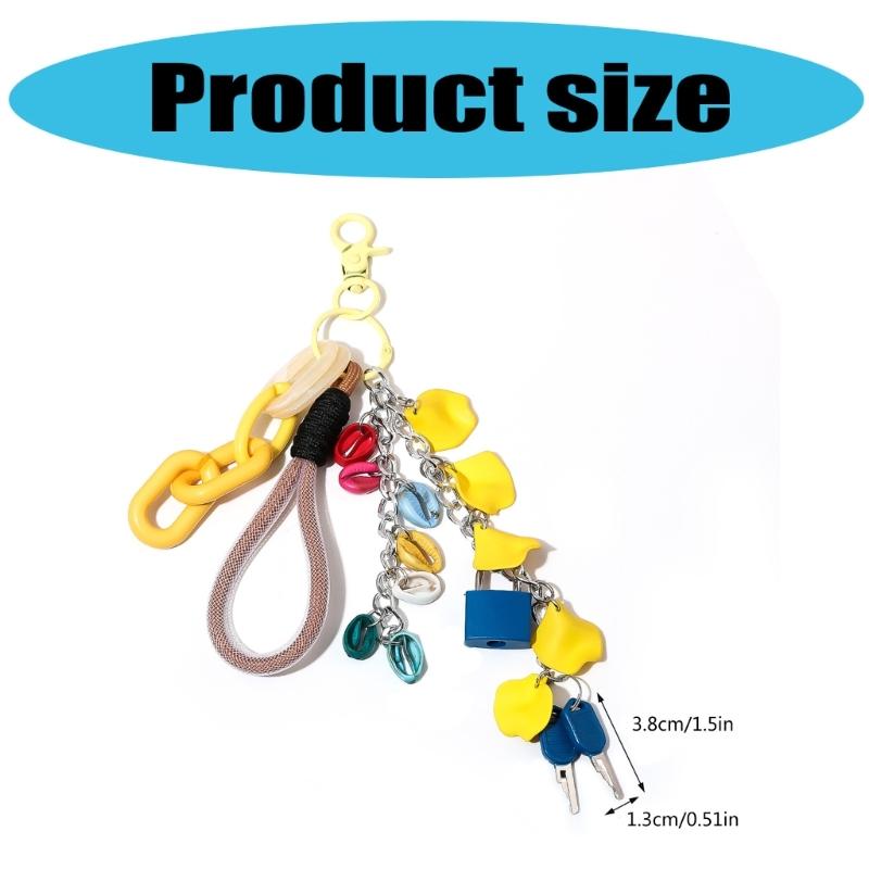 Miniature Lock and Key Pendant Keychain for Purses Backpacks Creative Handmade Gift Stylish Bags Purses Accessories