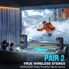 Bluetooth Speaker, 160W Peak Powerful Loud Stereo Sound Deep Bass Wireless Boombox with Subwoofer TWS Pairing Dynamic LED Light