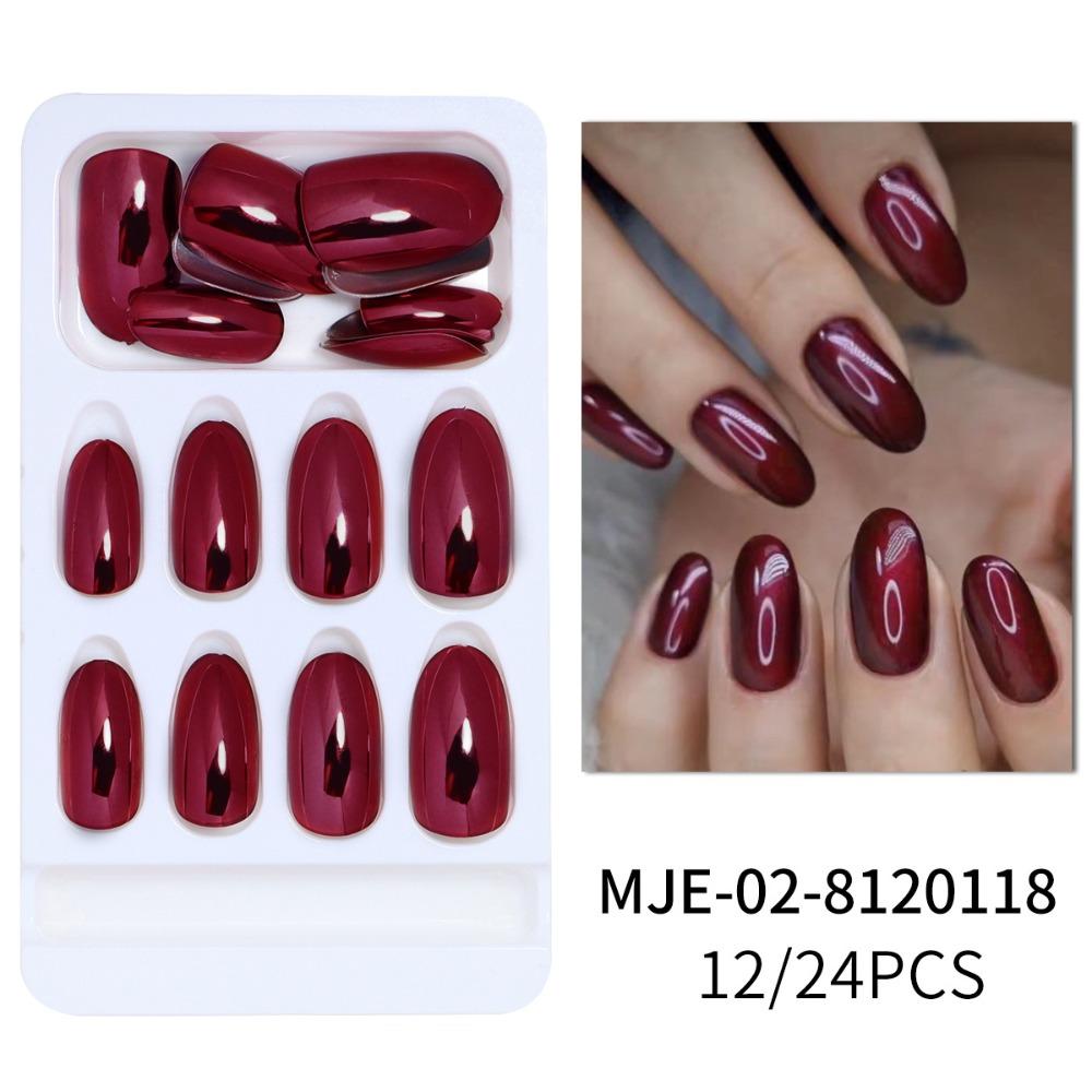 Unghie Finte a Mandorla con Punta Wearable Manicure Unghie Press-on Impermeabili Punte per Unghie Donna