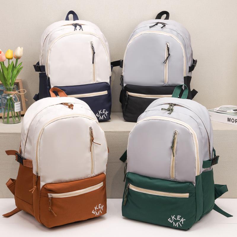 Simple style student campus backpack junior high school high school student large capacity backpack versatile travel schoolbag