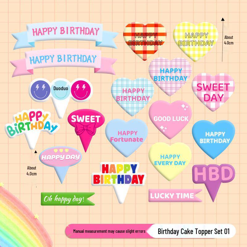 Sushi Cartoon Cupcake Toppers & Ice Cream Flag Picks for Happy Birthday Desserts