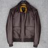 Calf Leather Bomber Flight Jacket for Men's Real Cowhide Leather Mans Coat US Style Flight Suit Uniform Overcoats