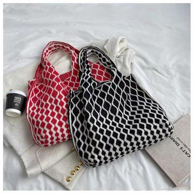Umhängetaschen für Damen, lässige Unterarmtaschen aus Wolle, gehäkelt, einfach gestrickt, große Kapazität, Einkaufstaschen, modische Damenhandtaschen